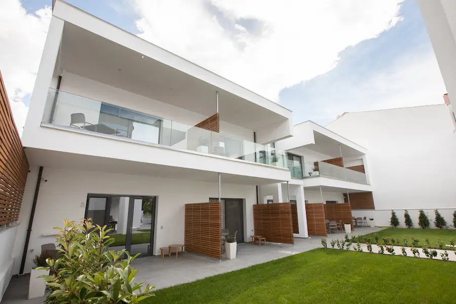 Garden and exterior of Suites Sole boutique hotel, Keramoti Greece