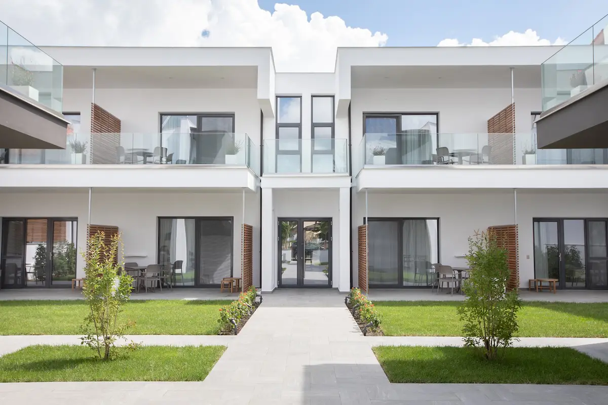 Front view of Suites Sole, best rated hotel in Keramoti Greece