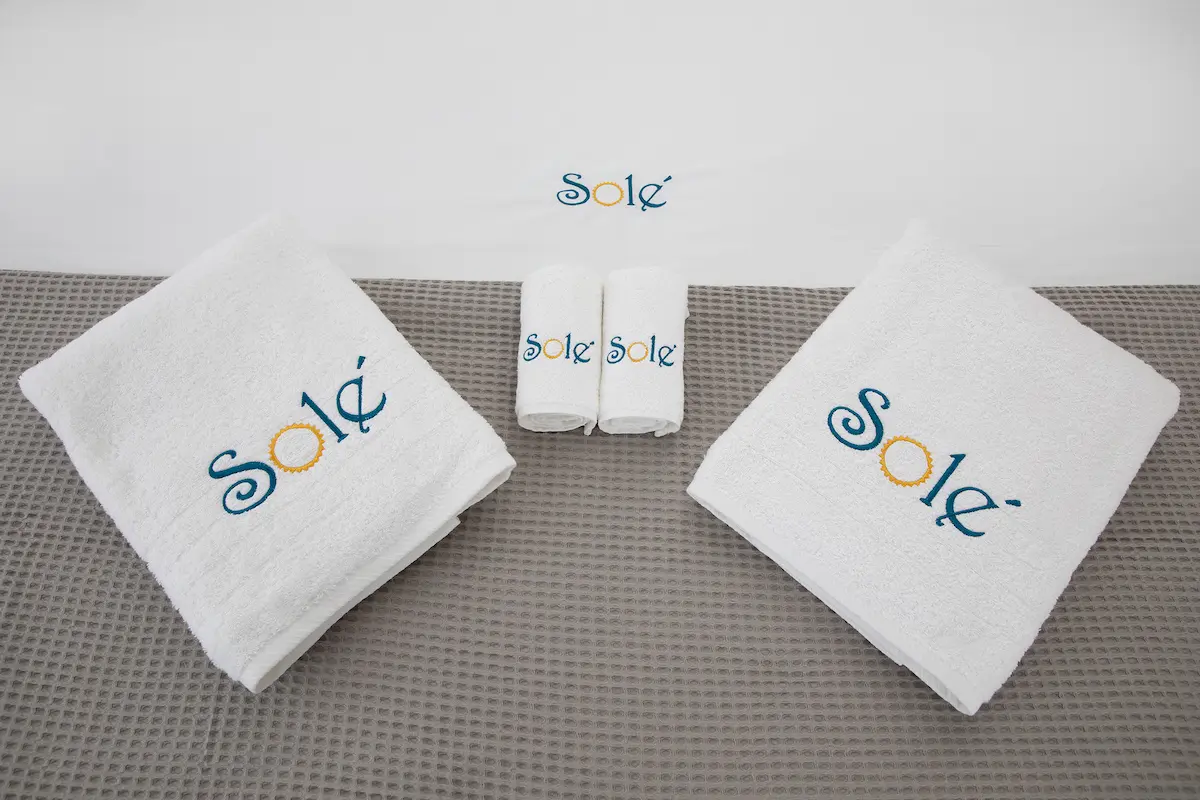 Branded Suites Sole towels, boutique hotel Keramoti